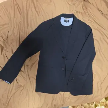 빔즈 HEART 테일러드 자켓 M 네이비 시어서커