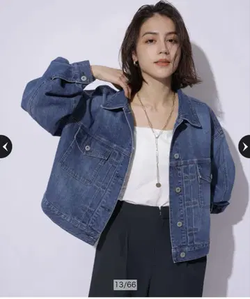 Arpege story 오버 슬리브 브라이트 데님 자켓