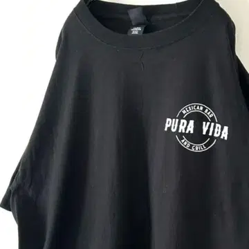 헤인즈 PURA VIDA 멕시칸 바 티셔츠 L 블랙 검정 구제 의류