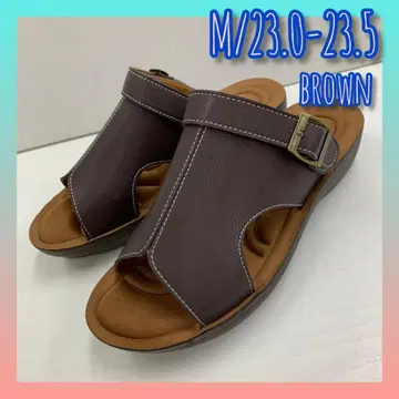 M23.0-23.5cm 여성용 새상품 컷 아웃 사보 샌들 브라운
