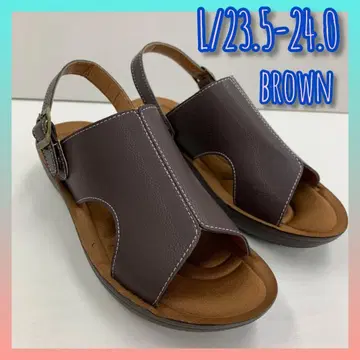 L23.5-24.0cm 여성용 새상품 컷 아웃 사보 샌들 브라운
