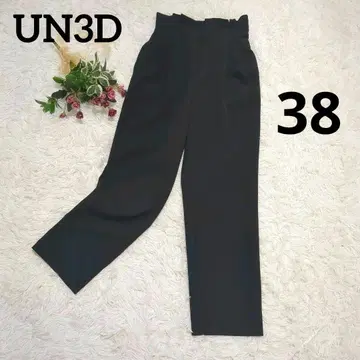 UN3D 안스 리드 블랙 하이 웨스트 슬랙스 38
