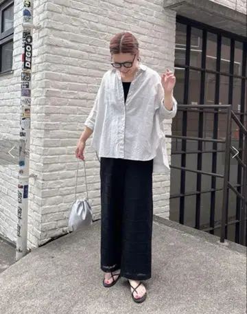 PUAL CE CIN 라미 오버 셔츠 블라우스