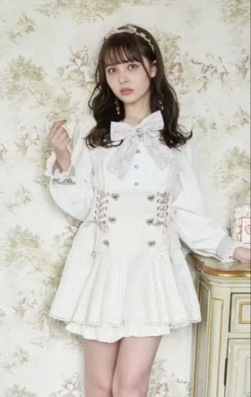 LIZLISA 메시지 리본 트위드 셋업