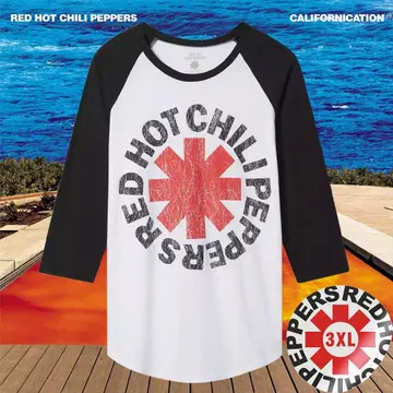 Red Hot Chili Peppers Logo 래글런 티셔츠 3XL