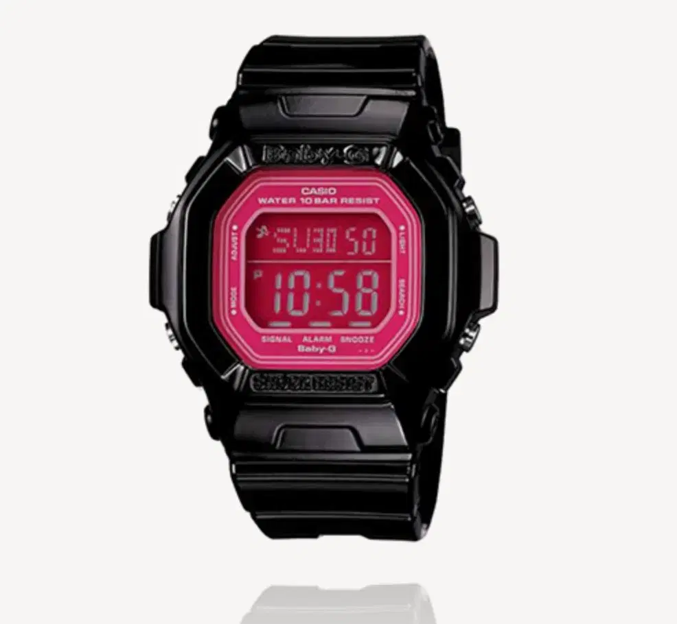 # Casio Baby-G Hot Pink Black Women's Jelly Watch