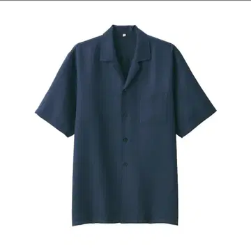 MUJI Labo 린넨 실크 오픈 카라 반팔 셔츠