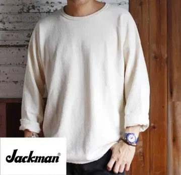 Jackman 잭맨 래치 언더 크루 긴팔 티셔츠 베이지