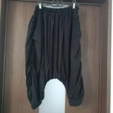 gomme 블랙 사루엘 팬츠 허리밴딩