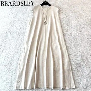 BEARDSLEY 코튼 린넨 베이지 슬리브리스 원피스 새상품급