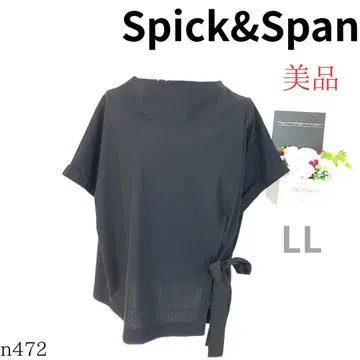 스픽 앤 스팬] 티셔츠 반팔 보트넥 블랙 리본 포함 LL