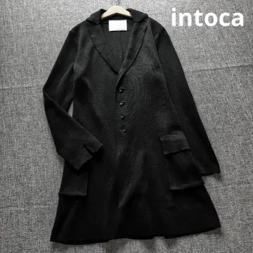 intoca 최근 모델 코튼 린넨 테일러드 니트 코트 롱 기장