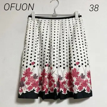 0221 OFUON 오푼 이토킨 꽃무늬 도트 플레어 스커트 38