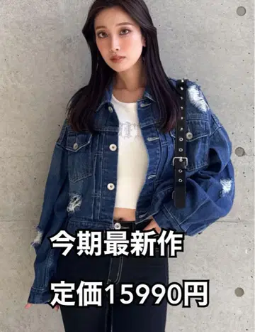 GYDA 제이다 이번 시즌 최신작 데미지 SOFT 데님 데님 자켓 블루