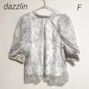 0222 dazzlin 다즐린 꽃무늬 시스루 리본 블라우스 F