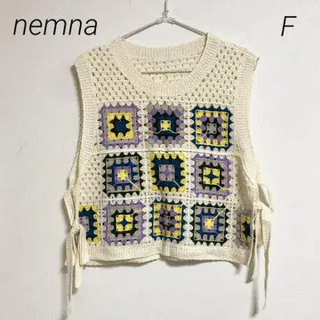 0223 nemna  아이보리 스퀘어 시스루 니트 베스트