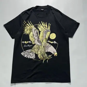 90s 스크린 스타즈 빈티지 티셔츠 XL 블랙 이글 6734