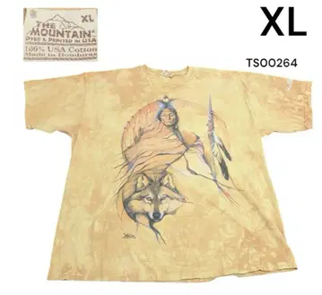 THE MOUNTAIN 네이티브 프린트 반팔 티셔츠 XL 오렌지 타이다이