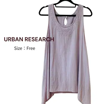 URBAN RESEARCH 퍼플 슬리브리스 튜닉 상의 F