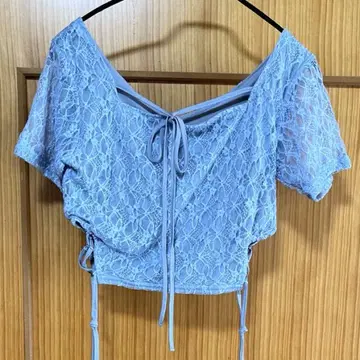 eatme 티셔츠 사이드 레이스업 크롭 탑