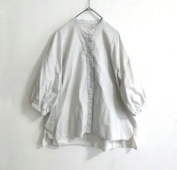 휴일과 시 밴드 카라 셔츠 블라우스 버터 밀크 셔츠