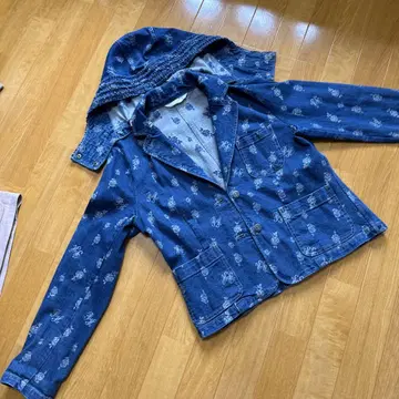 핑크하우스 장미 패턴 데님 자켓
