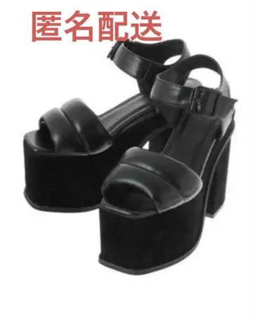 EMODA 샌들 통굽 블랙 통굽 힐 통굽 샌들
