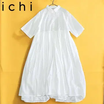 컨디션 최상 ichi 셔츠 원피스 롱 기장 볼륨 개더 코튼