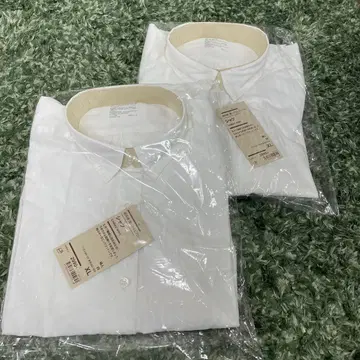 MUJI 오가닉 코튼 여성용 셔츠 XL 화이트 2장 세트