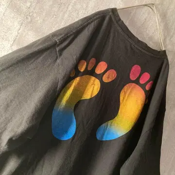 빈티지 한텐 로고 티셔츠 3L 사이즈 빅 로고 양면 로고 블랙
