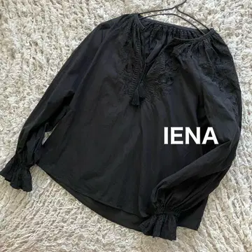 IENA 자수 블라우스 블랙 검정 블랙 태슬