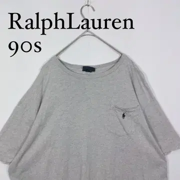 Ralph Lauren 90s 그레이 무지 티셔츠 XL