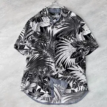 TOMMY BAHAMA 타미힐피거 반팔 알로하 패턴 S/P 사이즈 블랙