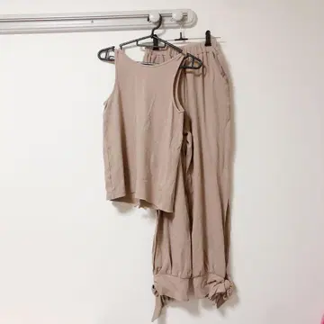 베이지 셋업 팬츠 셋업 여름 니트
