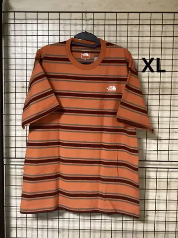THE NORTH FACE 숏 슬리브 멀티 보더 티 오렌지