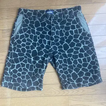 X-LARGE 하프 팬츠 지라프 기린 패턴 34