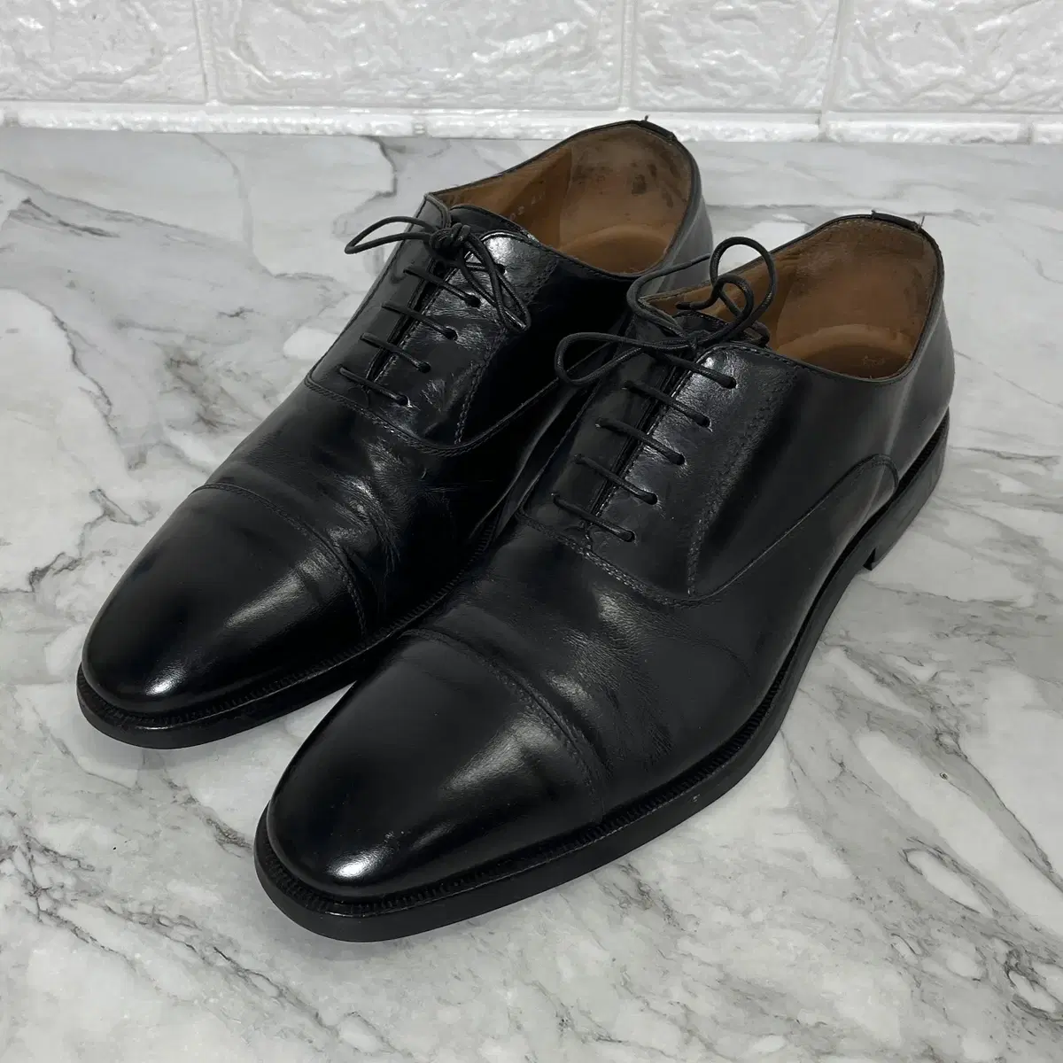 [255, 6.5] Corneliani Straight Tip Leather Men's Dress Shoes
