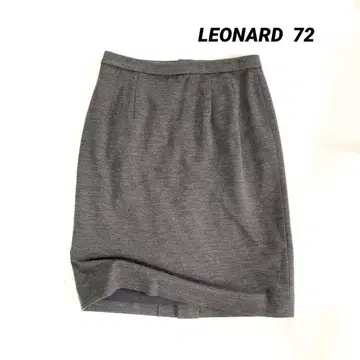 LEONARD 레오나르 허리 72 그레이 무릎 기장 타이트 스커트