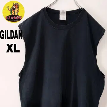미국 구제 의류 GILDAN 슬리브리스 XL 다크 네이비