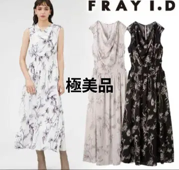 컨디션 최상 FRAY I.D 허리 셔링 플라워 프린트 원피스