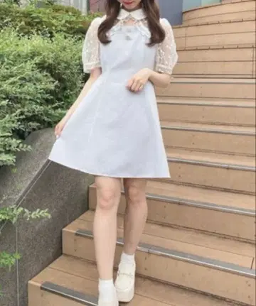 evelyn 에브리 스카이블루 양산형 원피스