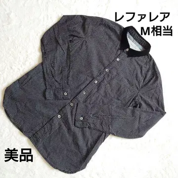 새상품급 Lefualea 레파레아 블랙 도트 남성용 긴팔 셔츠 M 상당