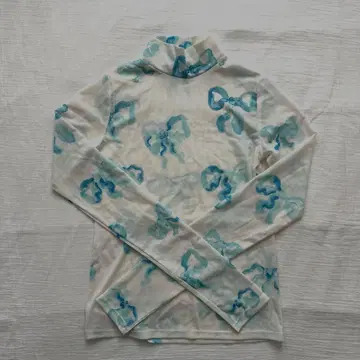 포피 BABY BLUE RIBBON SEE-THROUGH TOPS