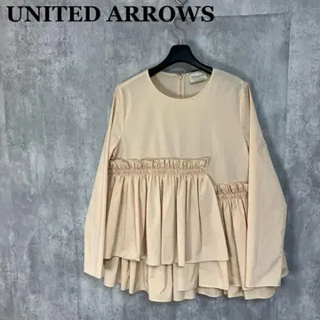 UNITED ARROWS 티어드 개더 롱 슬리브 블라우스
