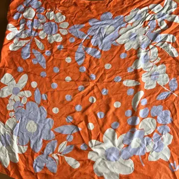 45rpm 대형 스카프 오렌지 꽃무늬