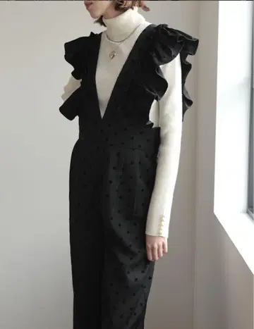 리디 플로키 도트 프릴 와이드 스트랩 살로펫 수선 가능