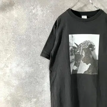 BYWEAR 티셔츠 반팔 블랙 2PAC 프린트 코튼 100%