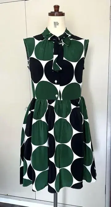 Kate spade 케이트 스페이드 실크 원피스 도트 리본 레트로