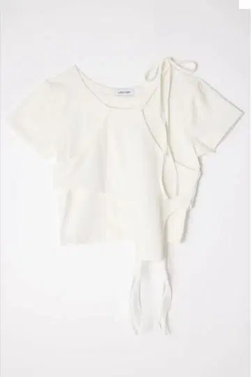 러그 아젬 NECK RIBBON CROP 티셔츠