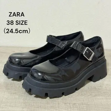 ZARA 버클 트랙 밑창 멜리 제인 38 사이즈 블랙